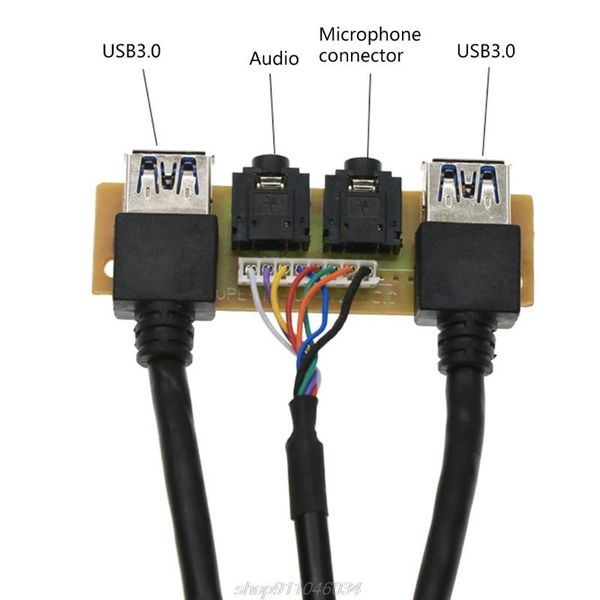 Cavi per computer Connettori Pannello anteriore della custodia USB3.0 Porte jack audio H D Scheda I/O Cavo interno A05 21 DropshipComputer