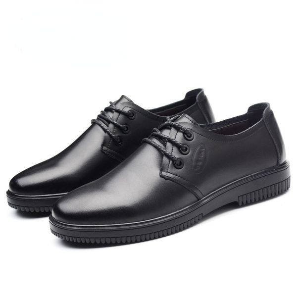 

genuine leather insulated shoes 10kv tendon bottom lightweight non-slip wear-resistant business leisure, Black;red