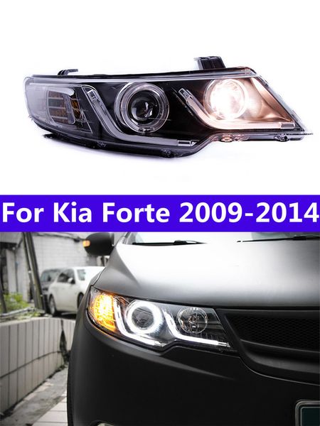 Kia Forte LED far için kafa lambası 2009-2014 farlar Drl Turn Sinyal Yüksek Işın LED gündüz ışıkları