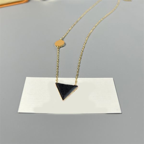 

designer black letter pendant necklace gold color chain womens mens charm necklaces chain jewelry gift package 75mld, Silver