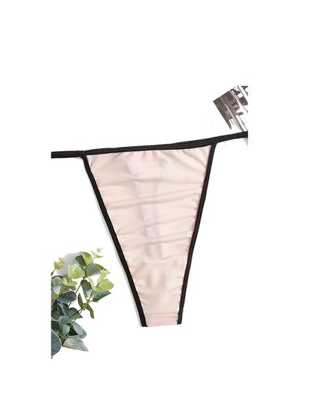 

plus contrast binding panty j647#, Black;white