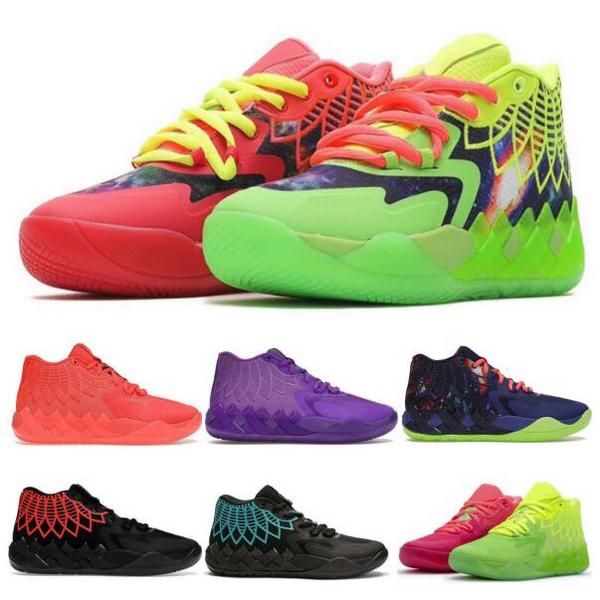 

aaa basketball shoes mb.01 melo ball mens basketball shoes mb1 queen buzz city rick galaxy purple rock ridge red blast 2022 athletic man, Black