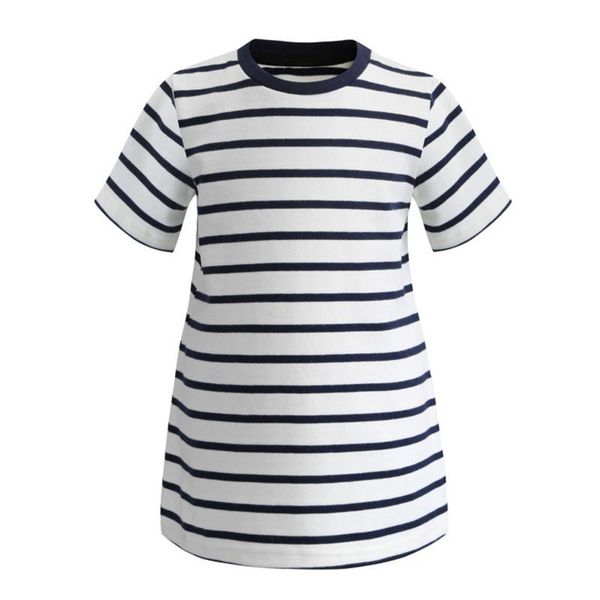 

girl's dresses girl's o-neck short sleeve classical thin stripes design straight knee length casual fashion girl summer, Red;yellow