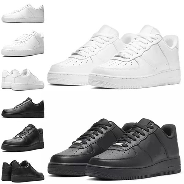 

men women designer casual shoes classic 1 triple white black mens trainers outdoor sport sneakers walking jogging 36-45 us10