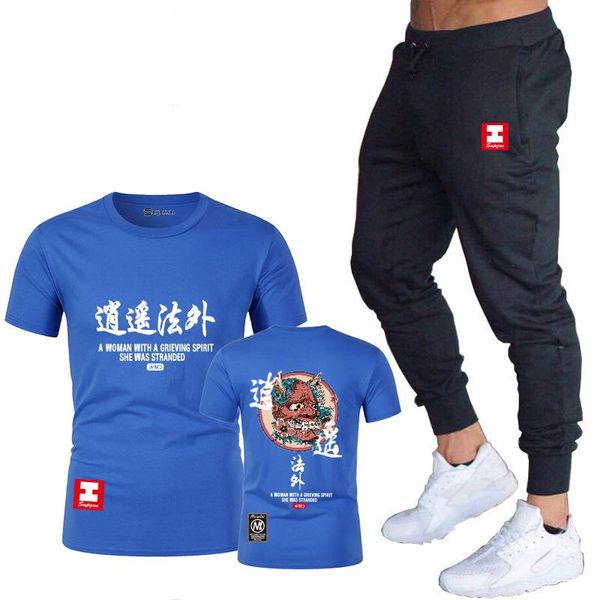 Herren-Trainingsanzüge, Paar, japanische Harajuku-Straßenkleidung, urbaner Stil, kurzärmeliges T-Shirt, Anzug, Hip-Hop, lässig, Baumwolle, Ito, übergroß