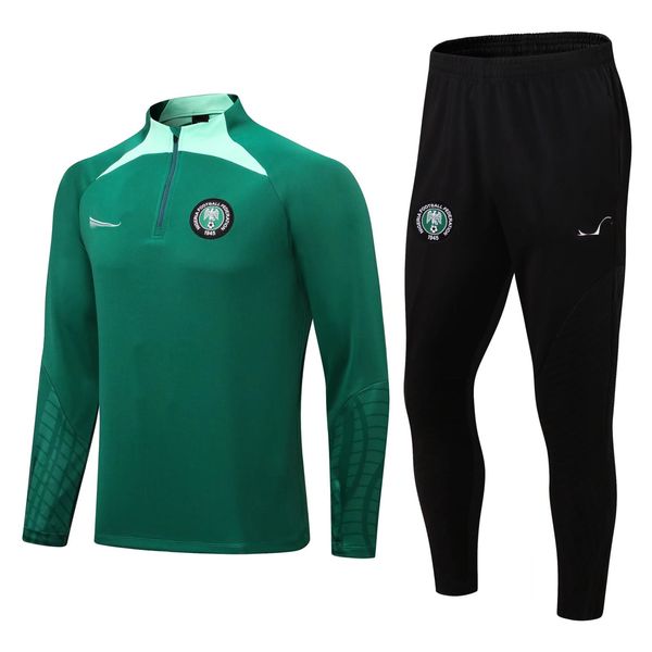22-23 Nigeria National Football Team Herren-Trainingseinrichtungen Stickereien Fußballtraining Kleidung Outdoor Jogging Shirt