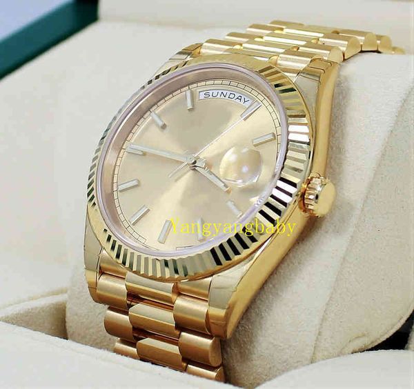 2023Box Papers con orologio di alta qualità 40mm Day-Date Prident oro giallo 18 carati Movimento GIAPPONE Orologio da uomo automatico da uomo B P Maker 2QU3F