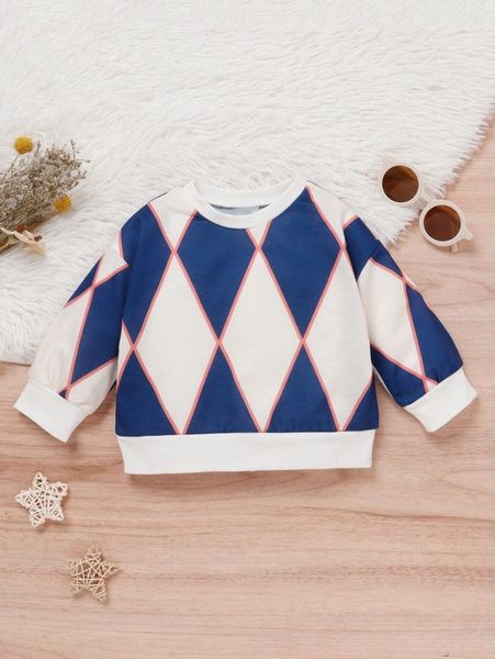 

baby argyle print sweatshirt she, Black