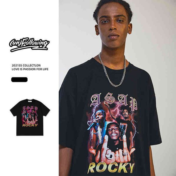

rock hip hop rap new short sve t-shirt for men and women, White;black