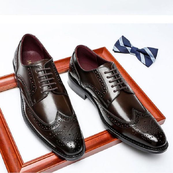 

men dress elevator formal shoes brogue wedding party gentleman shoe lift taller shoes da36, Black
