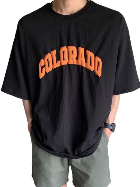 

dazy men letter graphic drop shoulder tee n93y#, White;black