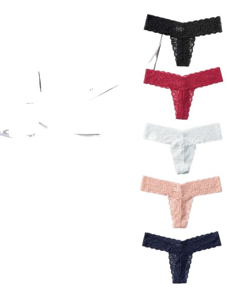 

5pack floral lace panty k3q7#, Black;red