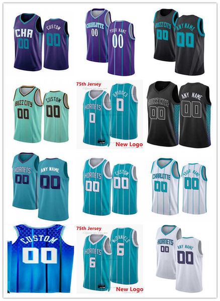 

mens womens youth charlotte''hornets''6 jalen mcdaniels 8 montrezl harrell 2 lamelo ball 0 miles bridges custom basketba, Black;red