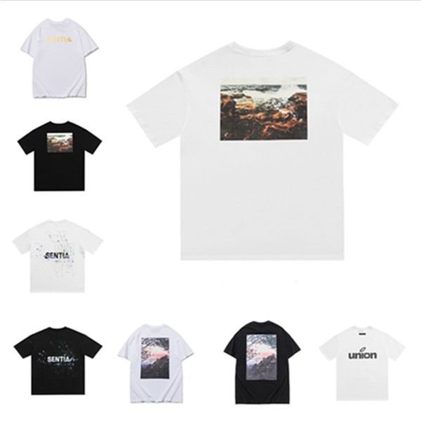 

men's polos designer tide t shirts chest letter laminated print short sleeve high street loose oversize casual t-shirt 100% pure cotton, White;black