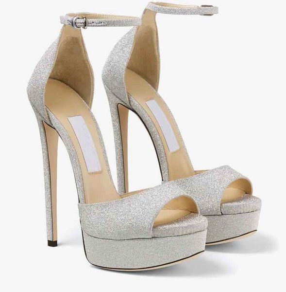 Marcas de luxo Summer Max Platform Sandálias Stiletto Sapatos Feminino Salto Alto Elegante Lady Lady Gladiador Sandalias Sexy Pumps EU35-43