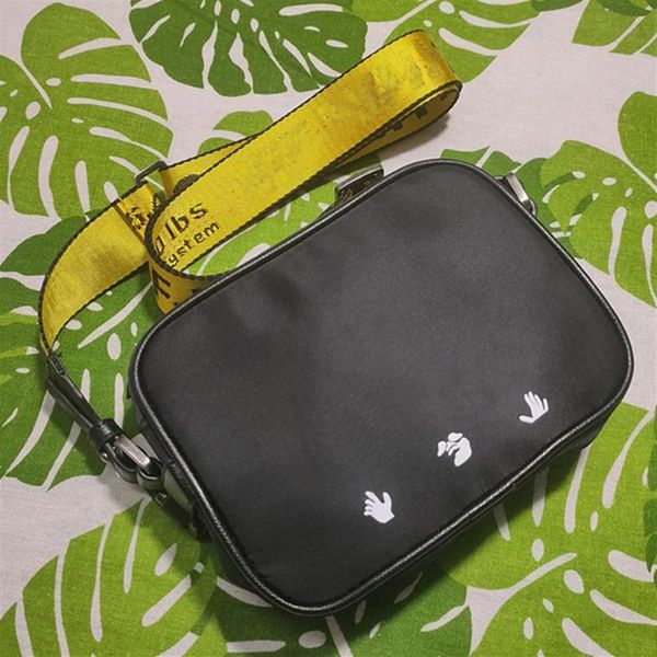 

222brand mini men off yellow canvas belt high white shoulder bag camera bag waist bags multi purpose satchel shoulder bag messenge2749