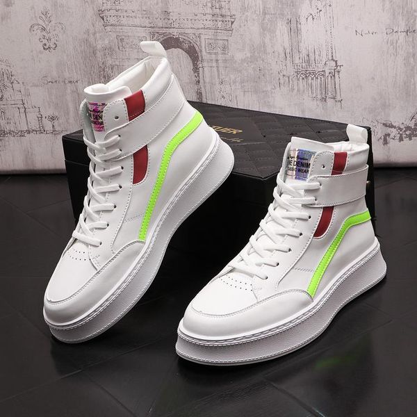 PU 1839 Sneaker in pelle bianca scarpe da ginnastica punk casual hip hop maschio top con stivali caviglie zip piatti zapatillas hombre