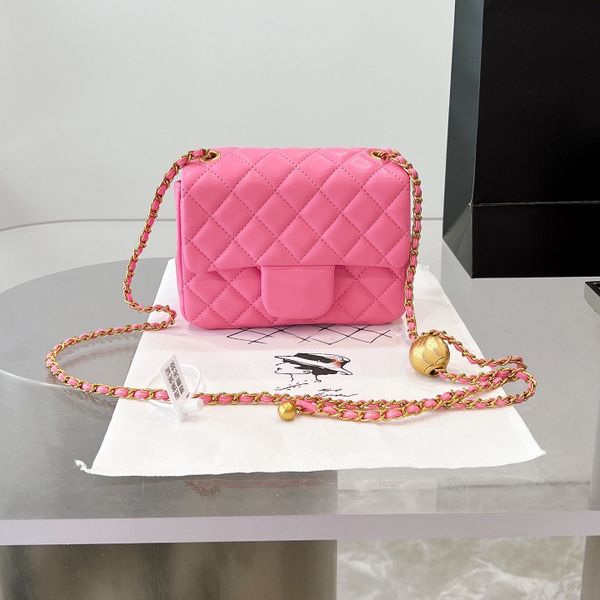 Mini Crush Gold Ball Flap Chan Bag Chanells Bags Square Candy Nine Colors Classic Quilted Plaid Chain Strap Designer Crossbody Luxury Ladies Bolsa 804