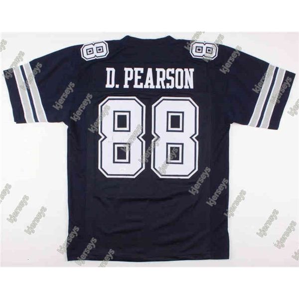 

a001 retro custom football jerseys sewn stitched #88 drew pearson old style blue mitchell & ness jersey men's rugby, Black