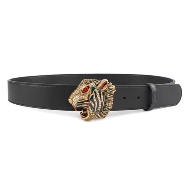 

luxury designer belt tiger buckle fashion genuine leather women belts men letter waistband add box262h, Black;brown