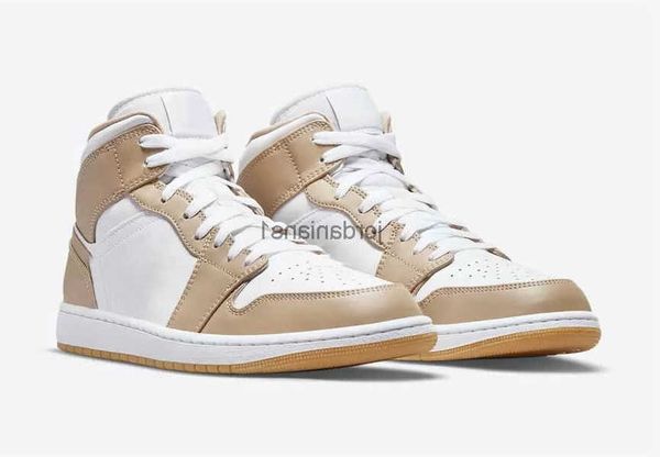 

designer shoes jumpman 1 mid tan gum basketball yellow white men/women outdoor sports original fast delivery
