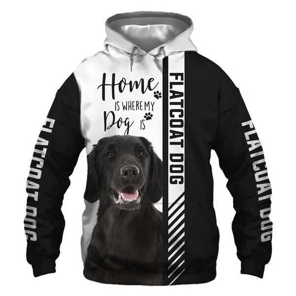 Herren Hoodies Sweatshirts Flat-Coated Retriever Dog 3D Gedruckte Jacke Männer/Frauen Harajuku Hoodie Unisex Casual Streetwear Sweatshirt Pullov