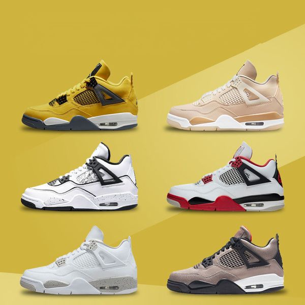 

4s men women basketball shoes sail red thunder university blue white oreo bred patent dark marina blue mocha obsidian bubble gum chicago men