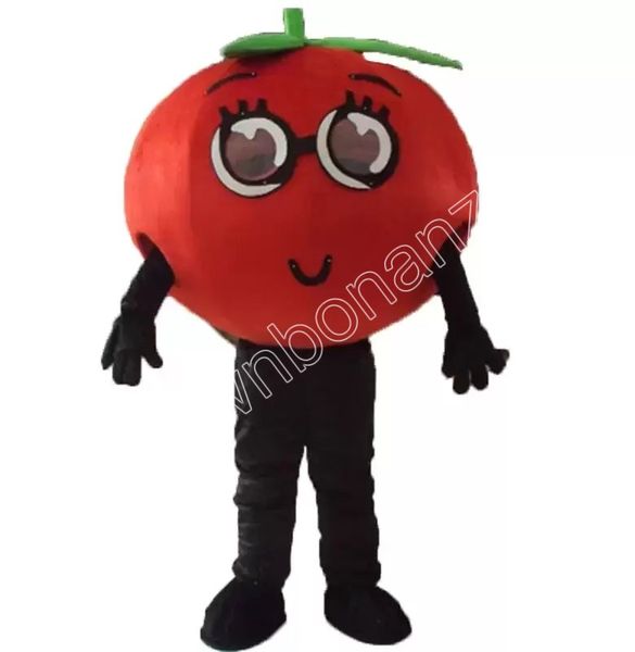 costumi della mascotte del pomodoro rosso di Halloween Costumi di alta qualità della mascotte del fumetto Abbigliamento di carnevale di prestazioni per adulti Evento pubblicitario promozionale di alta qualità