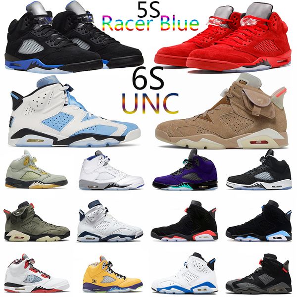 

jumpman 5 5s mens basketball shoes racer blue easter michigan oreo red suede sail wolf gray 6s unc olive black cat midnight navy men trainer