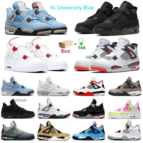 

4s jumpman basketball shoes 4 university blue white oreo fire red taupe haze lemon venom black cat mens trainers sport sneakers with box