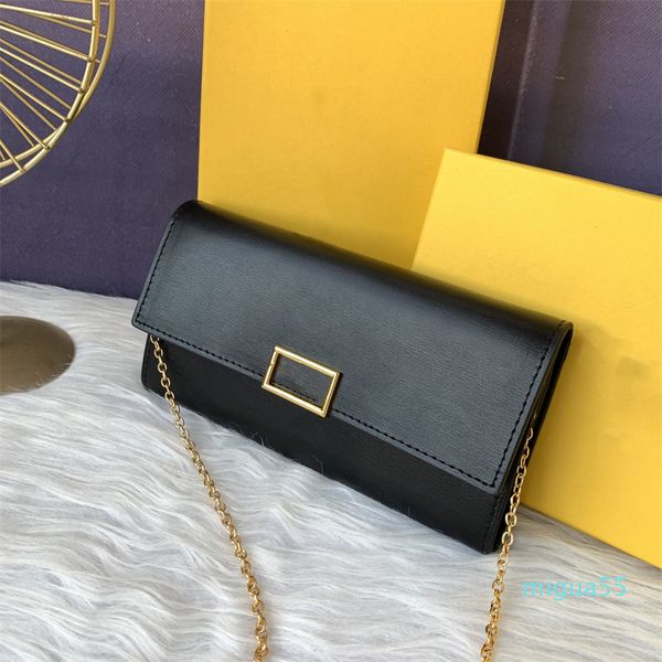 

luxury designers shoulder bags black brown fashion women long wallet detachable thin chain strap crossbody bag small coin purse card holder