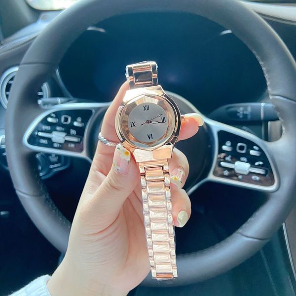 

luxury ladies brand quartz watch faceted small flower dial flower shape steel fashion steel leather strap dress, Slivery;brown