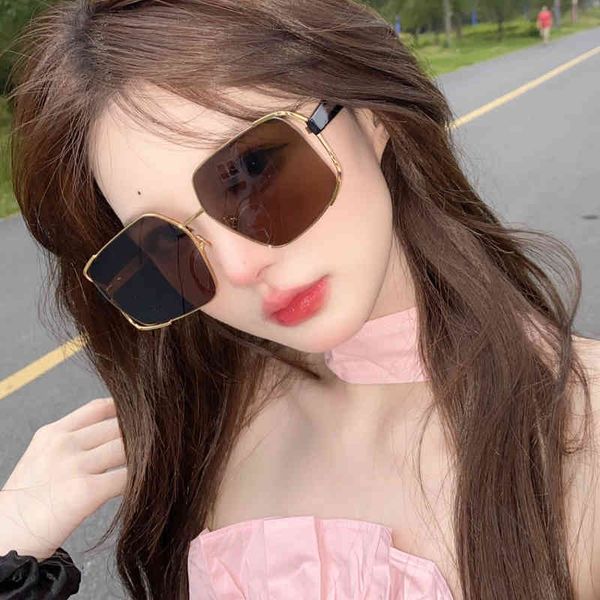 

sunglasses irregular large frame women's korean fashion metal hollow out anti ultraviolet sunglasses, White;black