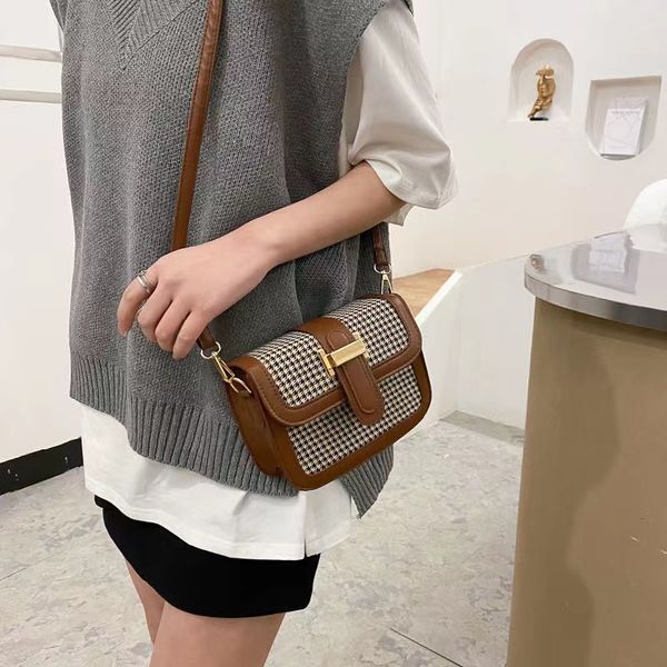 Модная решетчатая плечо или через тела сумка для плеча женская сумочка
