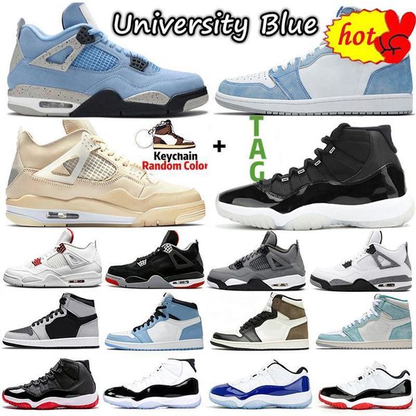 

2022 jumpman basketball shoes 4 4s shimmer white oreo university blue 1 1s mens sneakers high og pollen womens trainers 11 11s low legend, Black