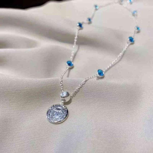 

925 sterling silver love fearless blendforlove round cat face necklace female exclusive design jewel exclusive sale_iw1m