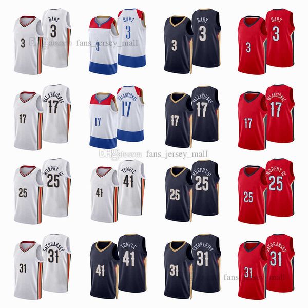 

printed city basketball jerseys jonas 17 valanciunas trey 25 murphy tomas 31 satoransky josh 3 hart jersey color white red black, Black;red