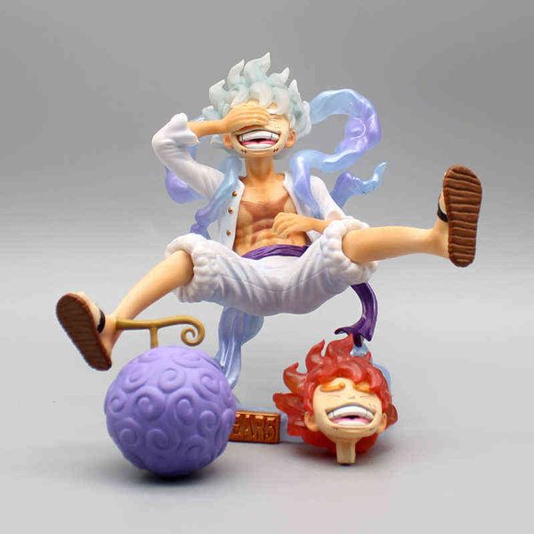 Uma peça luffy gear 5 anime figuras de ação sol deus luffy nika 17cm pvc estatueta anime acessórios mangá modelo brinquedos para meninos