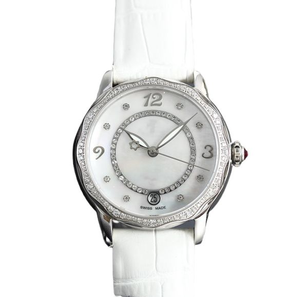 

women's mechanical watch 8215 movement leather band dial design style simple fashion generous waterproof depth 50 meters sapphire desig, Slivery;brown