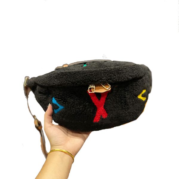 

winter new teddy classic crossbody bags fanny pack france brand old flower women shoulder bag totes lambswool handbag luxury designer chest