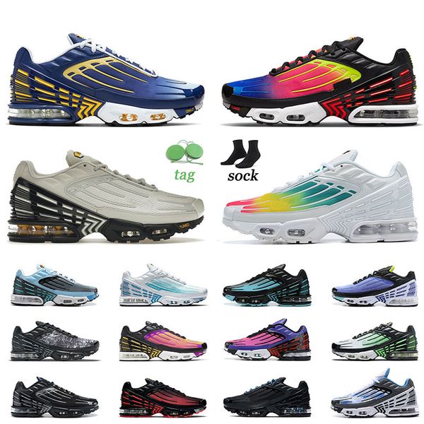 

2022 tn plus 3 running shoes mens trainers chaussures rainbow bone triple black laser blue bred hyper violet silver red smoke grey outdoor s