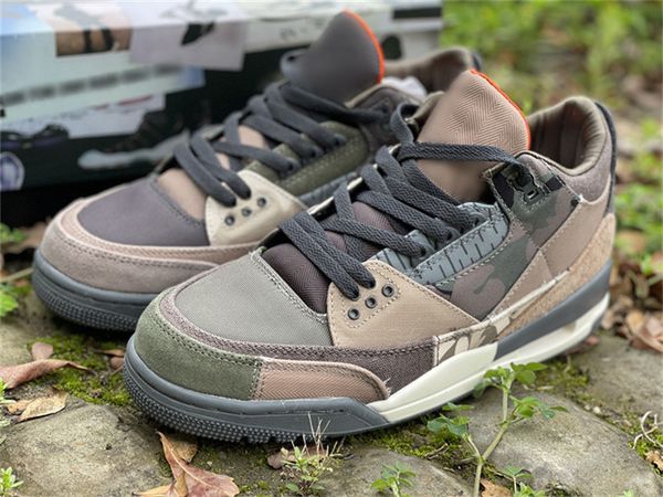 

shoes jumpman 3s iii patchwork camo retro dark hazel multi-color sports sneakers fast size 36-47.5