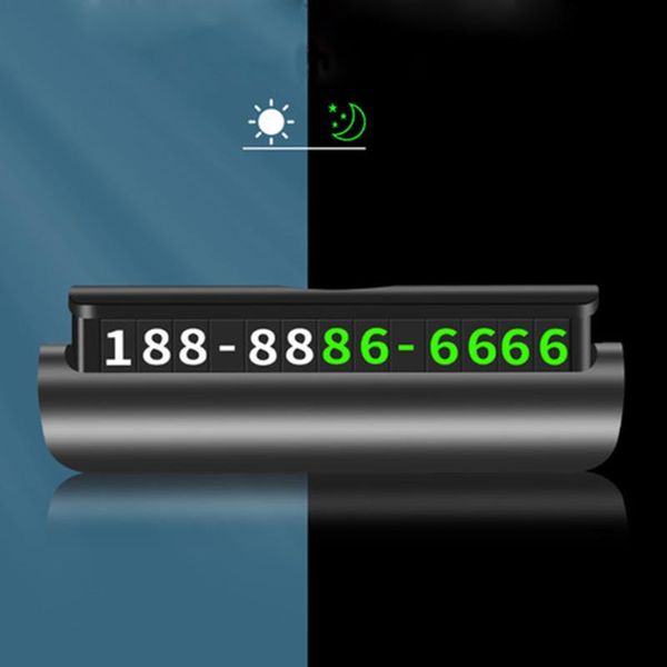 İç dekorasyonlar Gizli Araba Geçici Park Kartı Aydınlık Manyetik Plaka Çerçevesi Otomatik Dekor Telefon Numarası Çıkartma Accescoriessinte