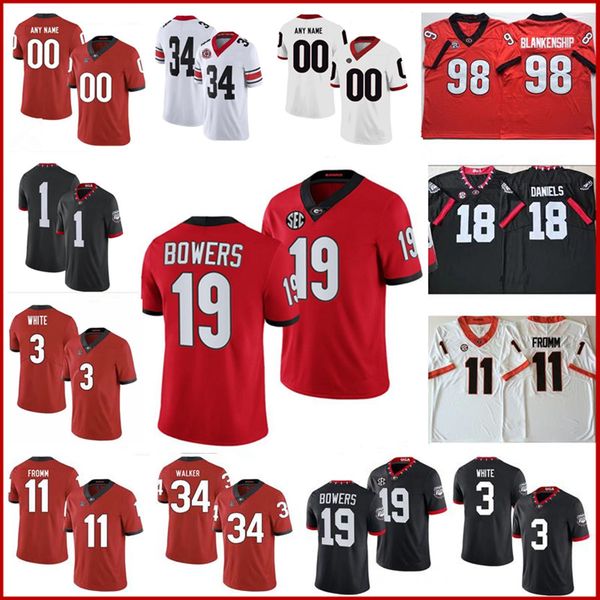 

brock bowers 2022 custom ncaa georgia bulldogs uga football jersey nationals champion lewis cine stetson bennett iv george pickens white ken, Black