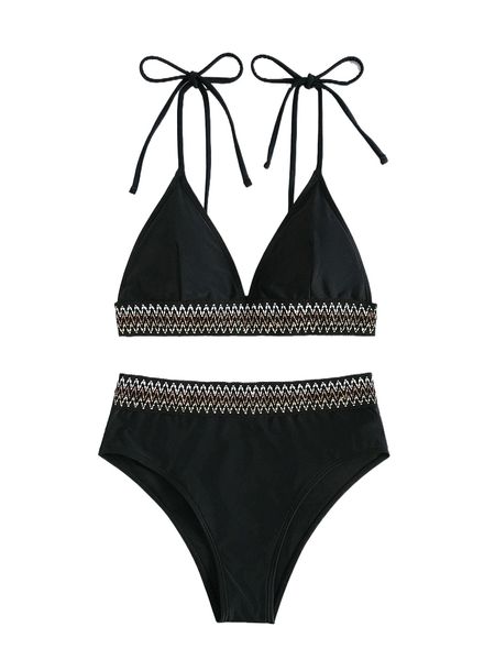 

chevron tape bikini swimsuit x2bm#, White;black