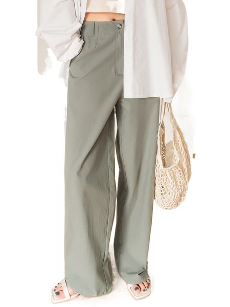

dazy solid slant pocket pants e7q7#, Black;white
