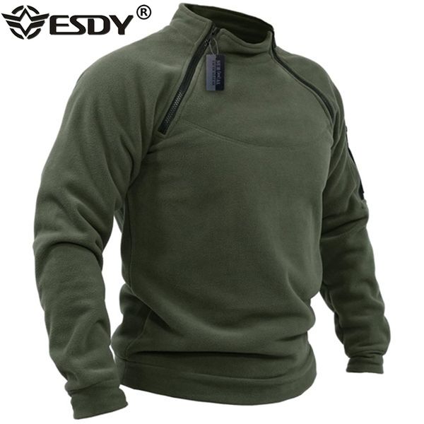 US MENS Tactical Outdoor Jacke Jagd Kleidung warme Reißverschlüsse Fleece Pullover Mann Windproof Frühling Wintermantel Thermische Unterwäsche 220808