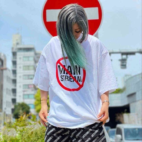 

trendy vetements vtm no slogans loose trend short sleeve t-shirt for lovers, White;black