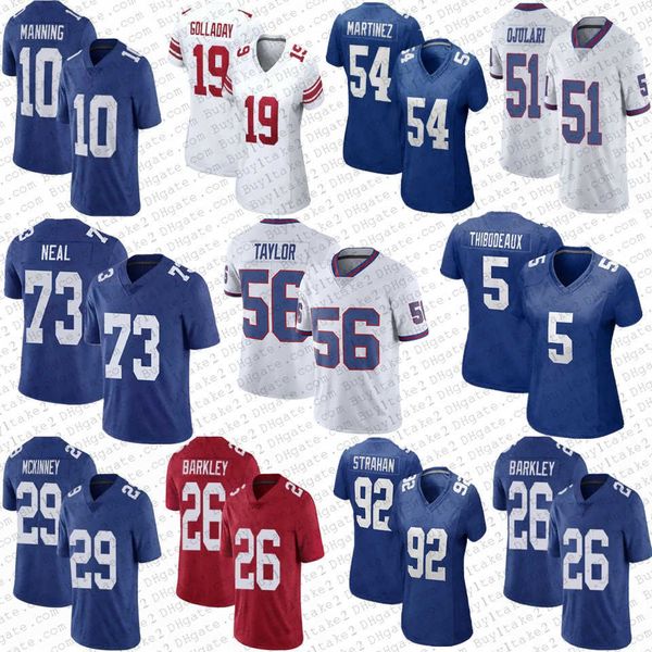

73 evan neal 5 kayvon thibodeaux 26 new''york''giants''football jersey saquon barkley lawrence''nfl&, Black;red