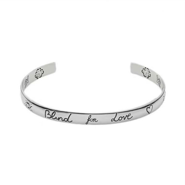 

woman designer bangle open bracelet man bracelets blind love bangles jewelry sliver color3399, Black
